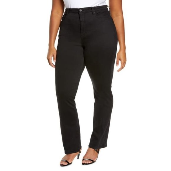 New NYDJ Slim Bootcut Jeans WFOZ2880 Black 14W - Picture 3 of 5